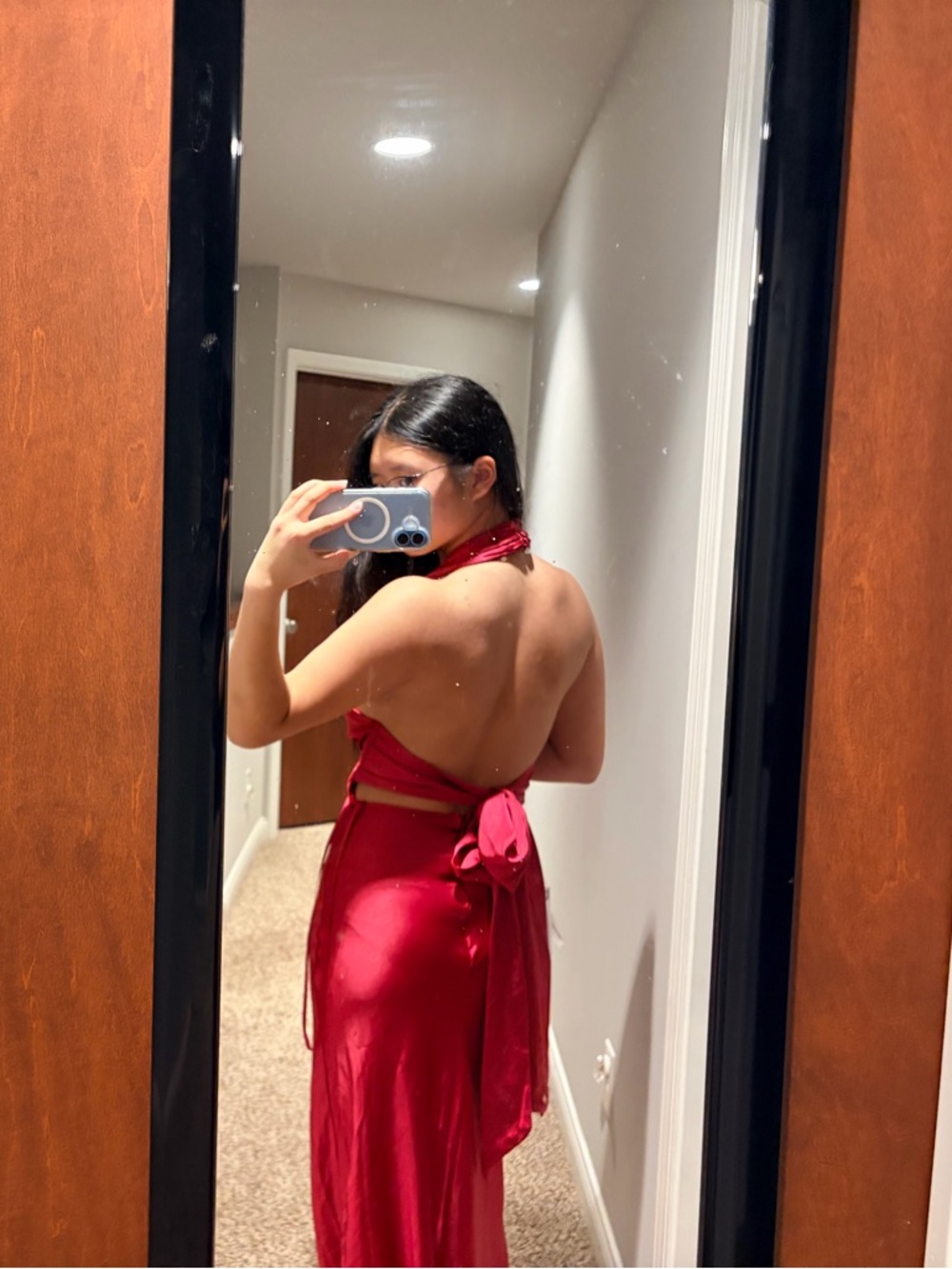 Honeymoon Crossover Halterneck Maxi Dress | Wine - Picture 4 of 4